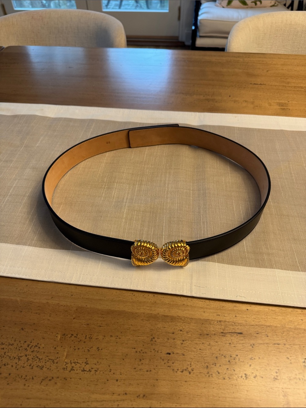 Balmain snail belt with Gold Buckle - size 90